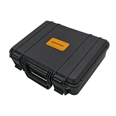 Digital Surface Roughness Meter With LCD Display Portable Precision Gauging Tool in durable black carrying case with handle.