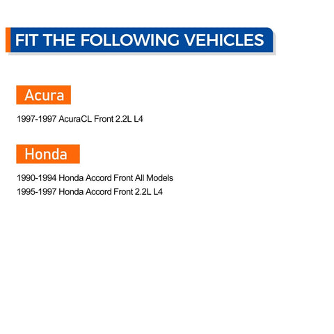 Compatibility chart for Two Pack Front Wheel Hub And Bearing Assembly 513098 showing fit for Acura CL and Honda Accord models.