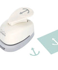 Anchor Lever Action Craft Punch, 5/8 Inch, Ideal for Paper Crafting, Scrapbooking, Card Making, and DIY Home Decor shown with punched shapes