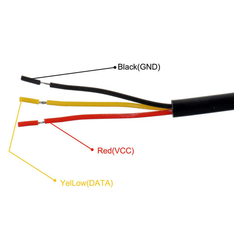 Image of DS18B20 Temperature Sensor Module Kit With Waterproof Stainless Steel Probe for Raspberry Pi GPIO Projects wires close-up.