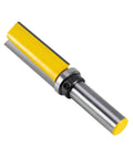 Industrial Grade Top Bearing Flush Trim Router Bit With Straight Flute Design For Woodworking And Engraving Machines Pro Grade Durable Cutter Built For Long Lasting Sharp Cuts And Demanding Projects, yellow-coated straight flute router bit with bearing