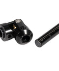 Stainless Steel Front And Rear Driveshafts For 1/10 Scale RC Crawlers, 68 To 229mm Adjustable, Cut To Length, Two Piece Set, Heavy Duty Shaft Kit For Capra GSPEED Element LCG Rigs And DIY Scalers. Black U-joint and marked shaft close-up.