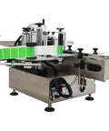 Automatic Round Bottle Labeling Machine With Conveyor Applicator And Receiving Tray 110V Plus Simple Setup, showing labeling mechanism.