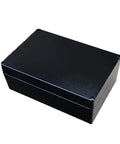 BARRINS black aluminum waterproof electrical enclosure seen from an angled top-front view; outdoor project box.