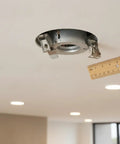 Silver PP Plastic Downlight Spring Clip for Recessed Lighting Trim Retention Replacement Hardware for Ceiling Fixtures with a ruler.