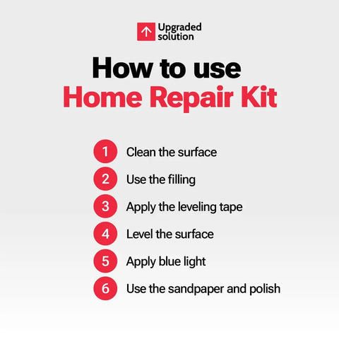 Step-by-step guide for Clear DIY Chip Repair Kit for granite marble quartz porcelain tile and countertops fix cracks chips scratches.
