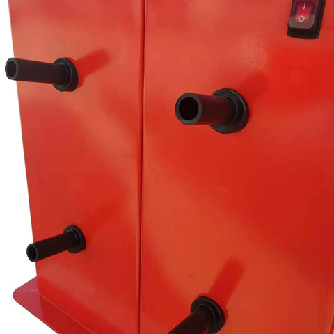 Heavy Duty Wheel Balancer Precise One Gram Accuracy Self Calibrating Garage Ready Tire Machine close-up of black rubber inserts.