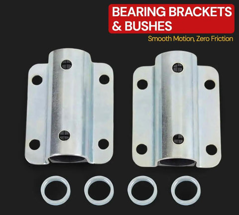 Two pack container door lock parts kit without operation bar for shipping containers, rugged latch components include bar end insert.