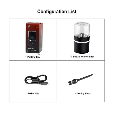 On The Go Portable Mini Electric Grinder For Spices And Herbs With 50ml Jar 400mAh Battery USB cable and cleaning brush