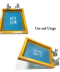 Two Pack Butterfly Frame Hinge Clamp Set For Screen Printing Heavy Duty Zinc Alloy DIY Hobby Tool with Screens Attached