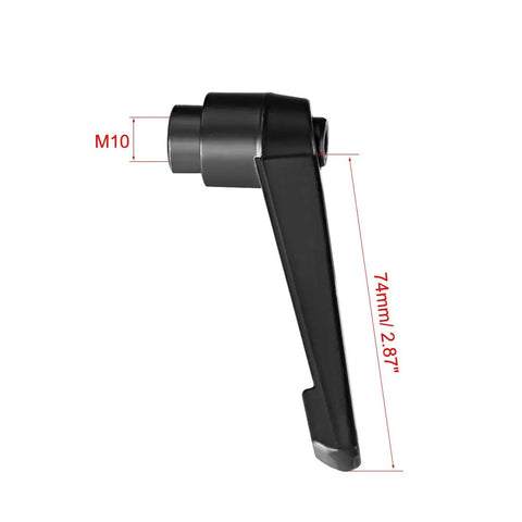 Kickass M10 Toggle Clamp Lever With Smooth Push Button Quick Release System Built From Tough Plated Steel For Snappy Workbench Adjustments and Zero Hassle Clamping Action Every Day, side view with 74mm arm