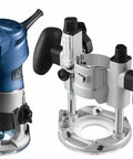 Palm Router Plunge Base For GKF125CE with ultra smooth plunge action, durable build, precise routing accessory, front view.