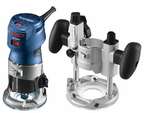 Palm Router Plunge Base For GKF125CE with ultra smooth plunge action, durable build, precise routing accessory, front view.