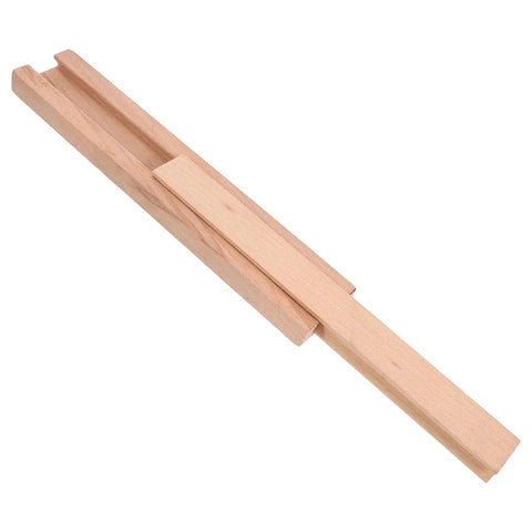 Wooden Drawer Slides Replacement With Bottom Mounted Dresser Rails shown in light wood color, angled view