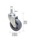 Heavy Duty Swivel Caster Wheels With Top Plate M Threaded Stem Rubber Casters For Furniture And Workbenches Smooth 360 Degree