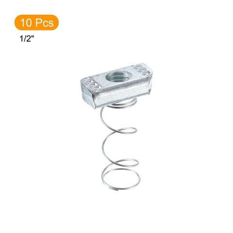 Heavy Duty Carbon Steel Strut Spring Nuts Zinc Plated Long Channel Hardware For Solar Panel Mounts Built Tough As Nails Rock Solid Corrosion Resistant Pro Level Setup