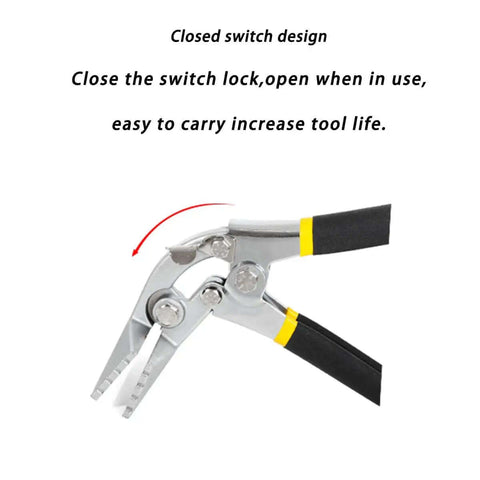 3 Inch Straight Jaw Metal Bender Hand Seamer with closed switch design, ergonomic handle for sheet metal bending and flattening