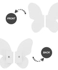 Butterfly Cabinet Handles Pair For Room Furniture White Decorative Drawer Pulls front and back view