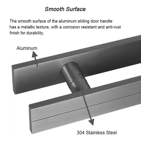 Close-up of Long Glass Door Handle With Dual Sided Design For 16 Inch Sliding Barn Doors Built To Last Slick Pull Handle