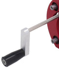 Router Lift Kit For DIY Woodworking Table With Beefy 4 Jaw Clamping Base And Crank Handle For Small Trimming Routers Fits 64 To 66mm Motors Heavy Duty Aluminum Construction And Easy Install, aluminum crank handle close-up