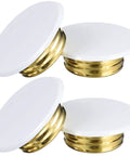 Top Shelf Heavy Duty 4 Piece Fire Sprinkler Covers For Ceiling Rooms Slim Hidden Plates Block Dust And Guard Against Sneaky Impacts While Keeping Your Space Pristine Indoors, white and gold design.