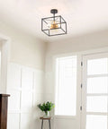 Entryway with Gold Flush Mount Ceiling Light, Modern Brass Sputnik Starburst Fixture, Small 12.6 In installed