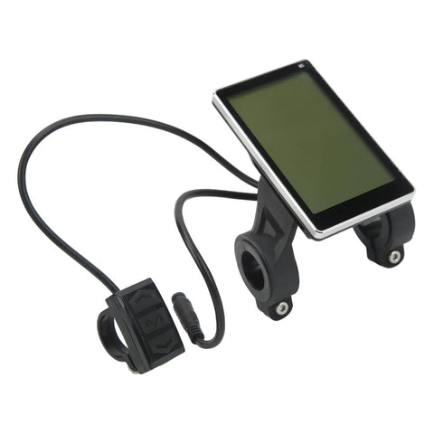 M5 LCD Waterproof Bike Display Panel For Electric Bike And Scooter Conversion with mounting bracket and cable attachment