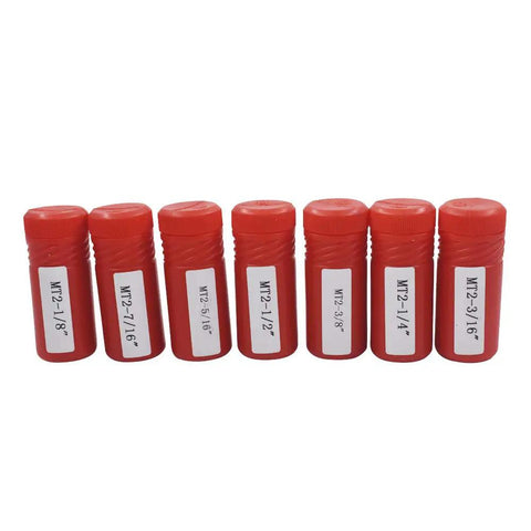 7 Piece MT Collet Set For 2MT MT2 Round Chuck Sizes 1/8 Inch, 3/16 Inch, 1/4 Inch, 5/16 Inch, 3/8 Inch, 7/16 Inch, 1/2 Inch Tool Steel Hardened