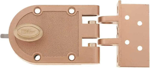 Single Cylinder Jimmy Proof Ilco Lock With Angle Strike Plate Fits Doors From One And A Quarter To Two And A Quarter Inches Kwikset KW3 Keyway Non Handed Box Pack, top view