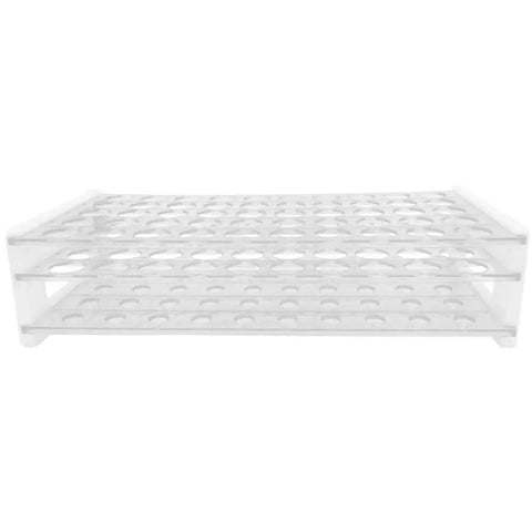 Plastic Test Tube Rack For 15 To 18 mm Tubes, 50 Hole Capacity, 18.7 mm Hole, Detachable Lab Organizer, side view