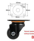 Heavy Duty Nylon Castor Wheels Set Of 4 75Mm Industrial Swivel Casters With Locking Brakes detailed view of swivel caster without brake.