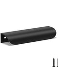 5 Inch Black Cabinet Pulls 20 Pack Edge Pulls Finger Pull Flat Drawer Handles For Cabinets, shown with screws
