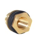 Solid Brass Water Tank Bulkhead Fitting Connector One Half Inch Female To Three Quarter Inch Male With Threaded Quick Connector