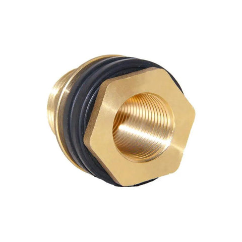 Solid Brass Water Tank Bulkhead Fitting Connector One Half Inch Female To Three Quarter Inch Male With Threaded Quick Connector