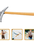Decorative Fake Pickaxe Prop for Parties Cosplay And Events Lightweight Plastic And Foam Construction shown in use by individuals