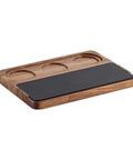 Heavy Duty Wooden Espresso Tamper Station Holder Fits 51mm To 58mm Portafilters with non-slip base.