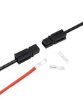 Heavy Duty Anderson Style SB30 Plug 30A DC Battery Connector 600V Quick Connect For UPS Solar And Electric Vehicle Builds showing black plugs and red wire.
