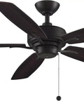 Aire Deluxe 52 Inch Indoor Ceiling Fan Dark Bronze With Optional Light Kit And 44 Inch Blade Sweep Options Three Finishes Available Modern Transitional Design For Living Rooms Bedrooms And More, side view with dark wood blades