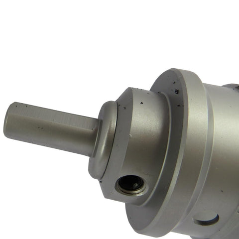 Close-up of Carbide Tipped Hole Cutter Four And One Sixteenth Inch Diameter With One Inch Depth Of Cut For Fast Heavy Duty Drilling Tool
