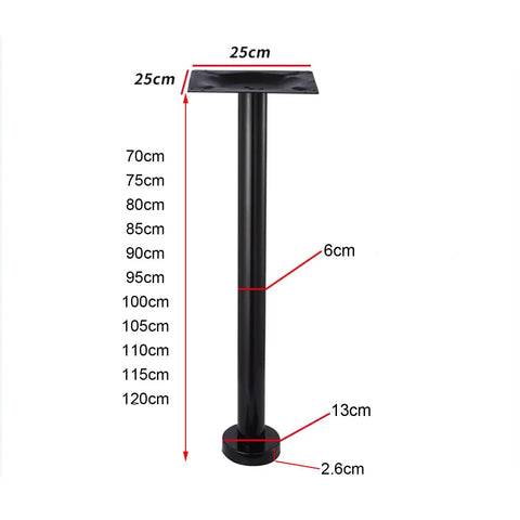 Sturdy Stainless Steel Breakfast Bar Support Leg For Coffee And Dining Tables Heavy Duty Metal Furniture Feet With Screws 6 Cm Diameter