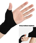 Person wearing Wrist Thumb Compression Arthritis Gloves 1 Pair Breathable Wrist Support Fingerless Glove with Gel Thumb Pads for All Day Pain Relief.