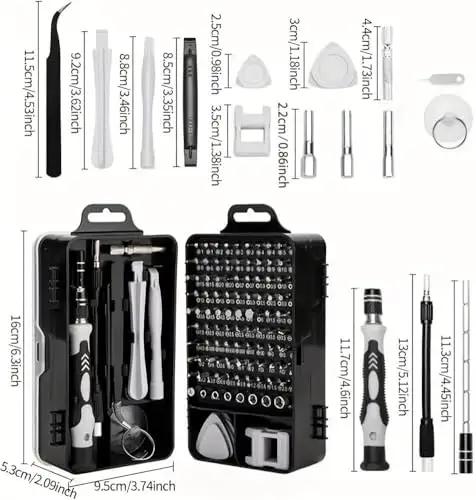 115-In-1 Precision Screwdriver Set With Magnetic Bits And Flexible Shaft For Electronics Repair Dope Handy Tool Kit