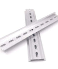 Set Of 20 Slotted Aluminum DIN Rail Pieces RoHS Compliant 7.5 Inch Long 35mm Wide 7.5mm High Heavy Duty Modular Electric Rail