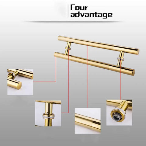 Heavy Duty Stainless Steel Glass Door Push Pull Handle For Office Hotel And Barn Sliding Doors Round Tube Polished Finish