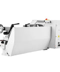 Awesome 8X14 Mini Metal Lathe Machine With High Precision Spindle For Turning Threading And Drilling, side view showing controls and 3-jaw chuck.