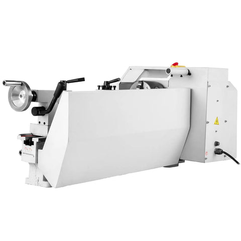 Awesome 8X14 Mini Metal Lathe Machine With High Precision Spindle For Turning Threading And Drilling, side view showing controls and 3-jaw chuck.