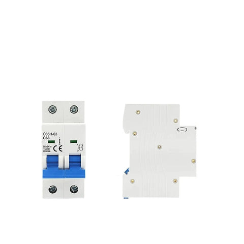 Heavy Duty 2P DC MCB Circuit Breaker 6KA 500V Battery Main Switch showcasing premium housing and secure bolt-on design.
