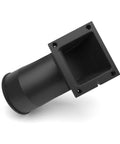 Smoke Extraction Adapter For S1 Laser Systems Pro Grade Fume Extractor, black, angled view, ensures tight seal and rapid smoke removal