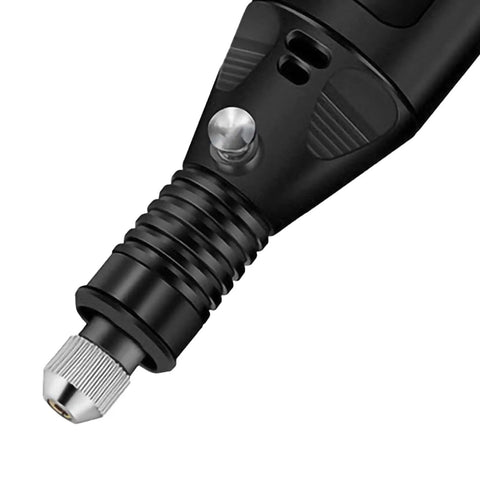 Mini Cordless Electric Drill 12V 13W Rotary Tool For Wood Carving And Hobby Projects Portable And Lightweight With Durable Build Perfect For Jade Bone Eggshell Kernel Plastic And Auto Components Polishing Engraving And Detailing, close-up chuck