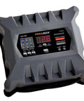 All In One Fully Automatic 20 Amp Smart Charger For 6V And 12V Batteries Battery Maintainer With Temperature Compensation And Stable Power Multi Stage Charging For Cars Motorcycles Boats And More, front view showing display and controls.